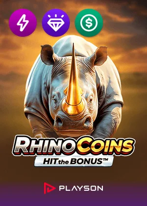 Rhino Coins Hit the Bonus pokie by Playson at Olympia
