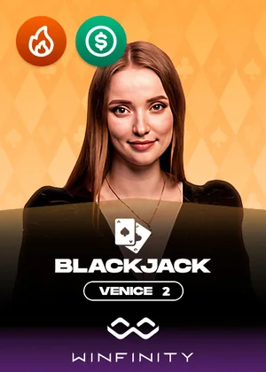 Venice BJ 2 Winfinity live dealer table by Live tables at Olympia